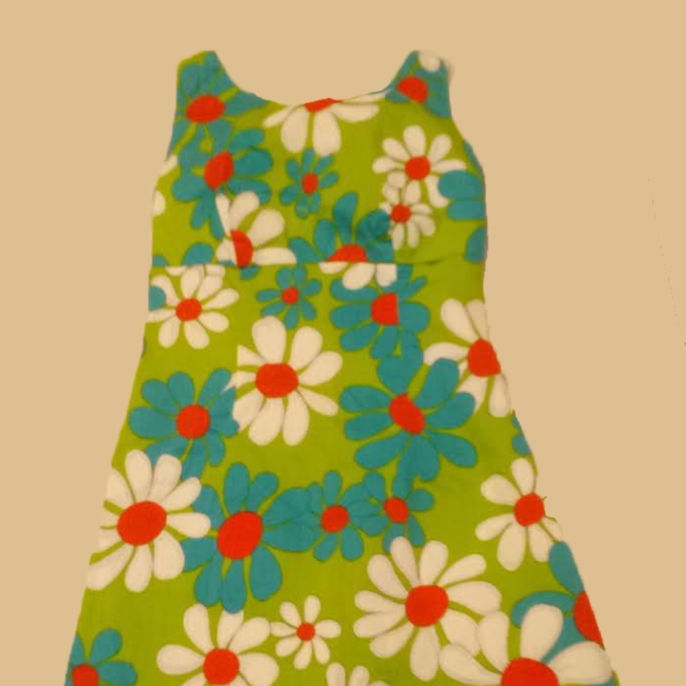 Vintage Daisy Print Dress